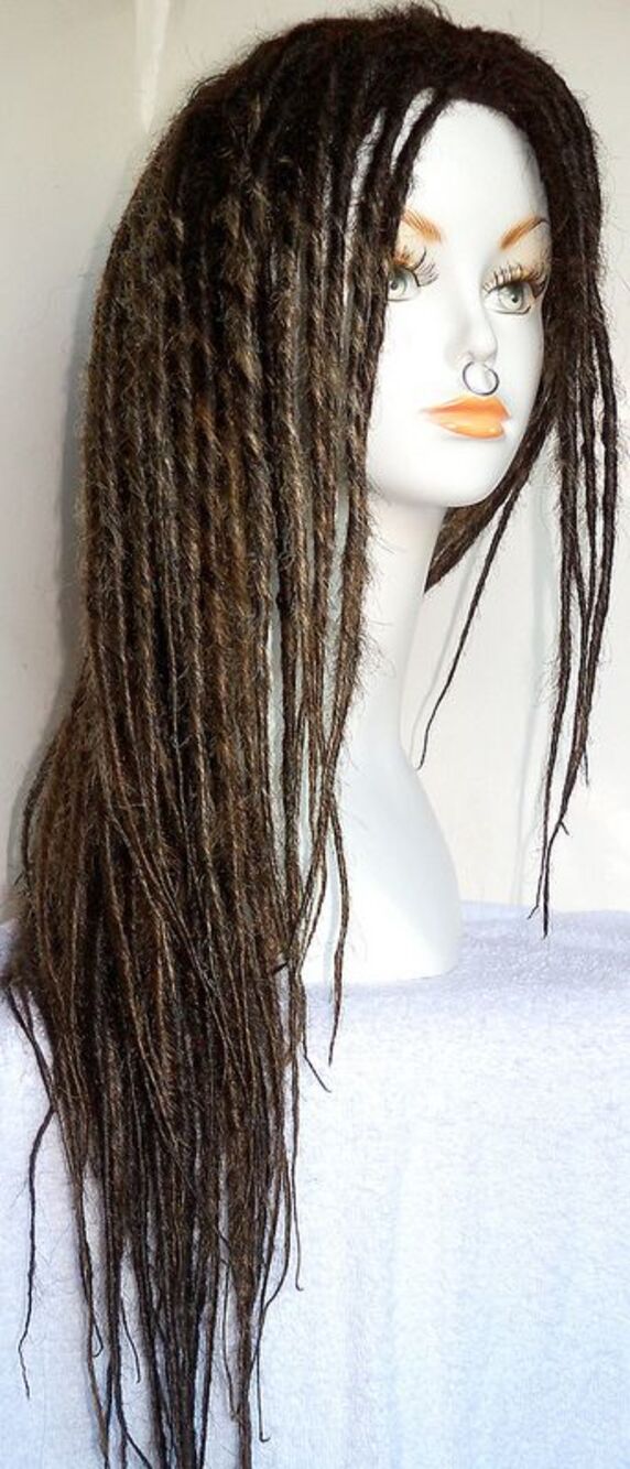 Full Dread Dreadlock Wig HANDMADE Brown Auburn Blonde Extra Long Full Cap